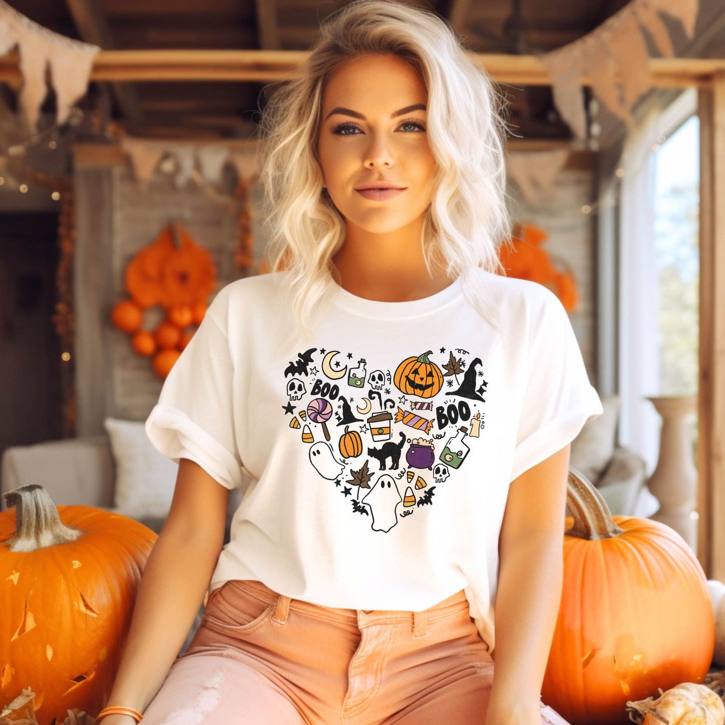 Imprimeu transferabil termic- DTF- Halloween Love