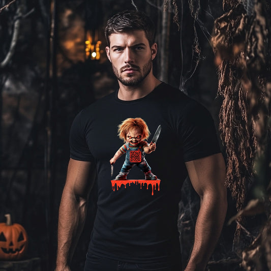 Tricou personalizat barbat - Chucky's Night cu QR Code