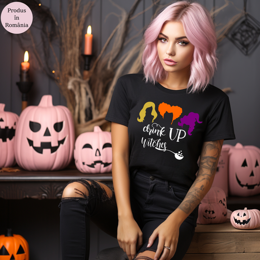 Tricou de Halloween cu tematia Sanderson Sisters - Drink up Witches
