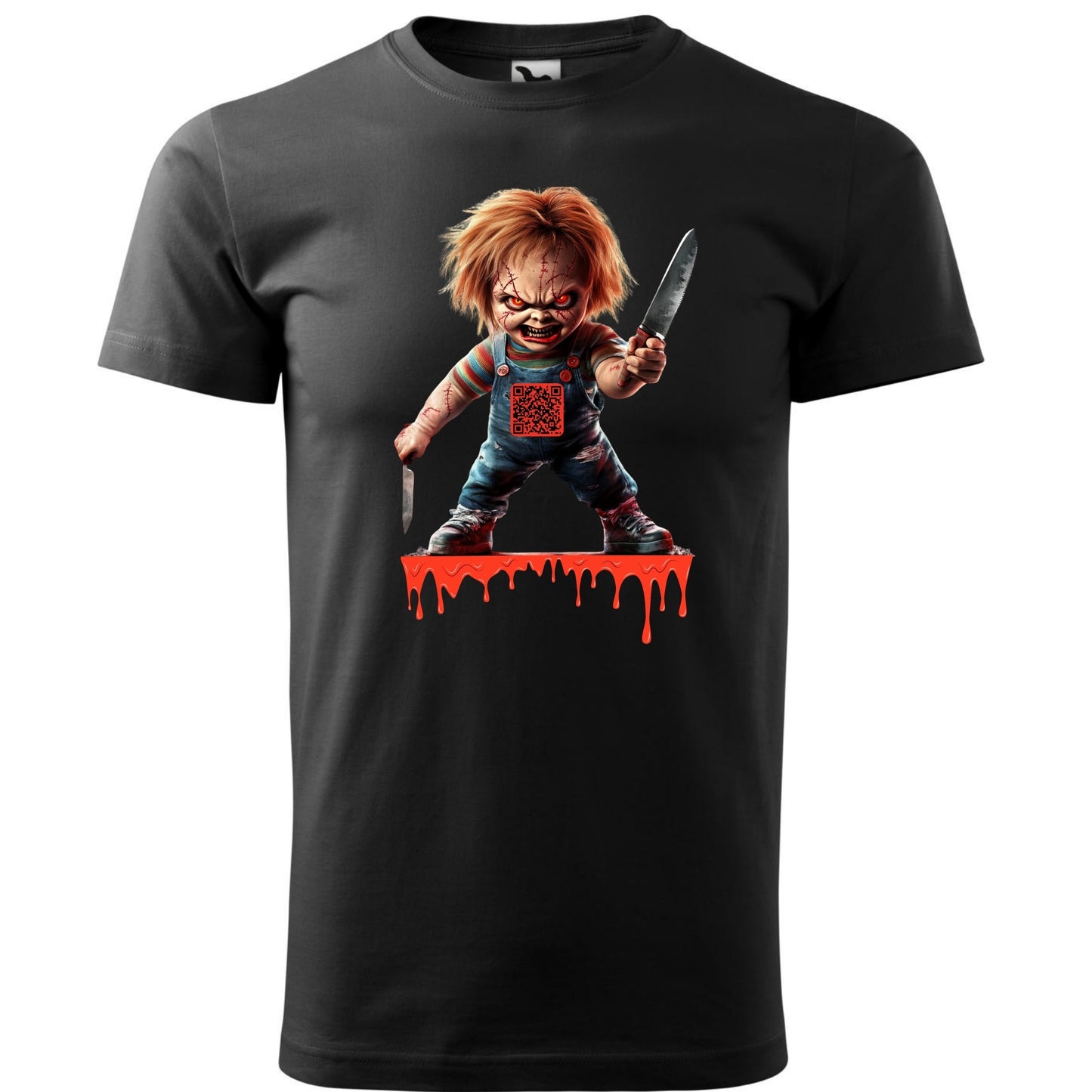 Tricou personalizat barbat - Chucky's Night cu QR Code