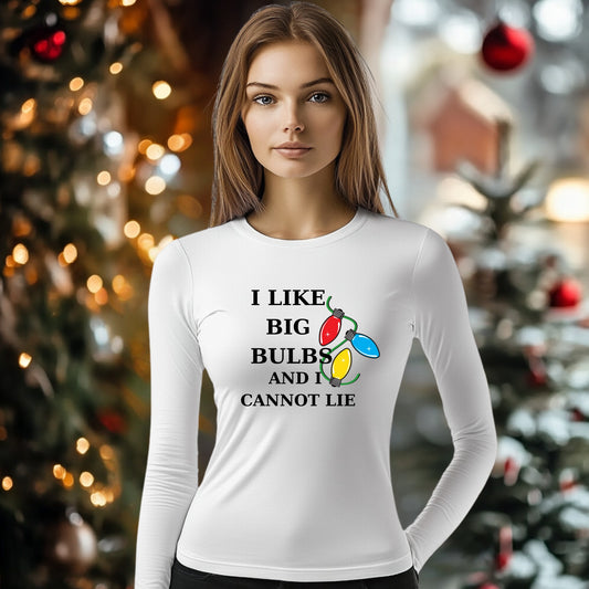 Tricou cu maneca lunga personalizat dama, Crăciun - Big Bulbs