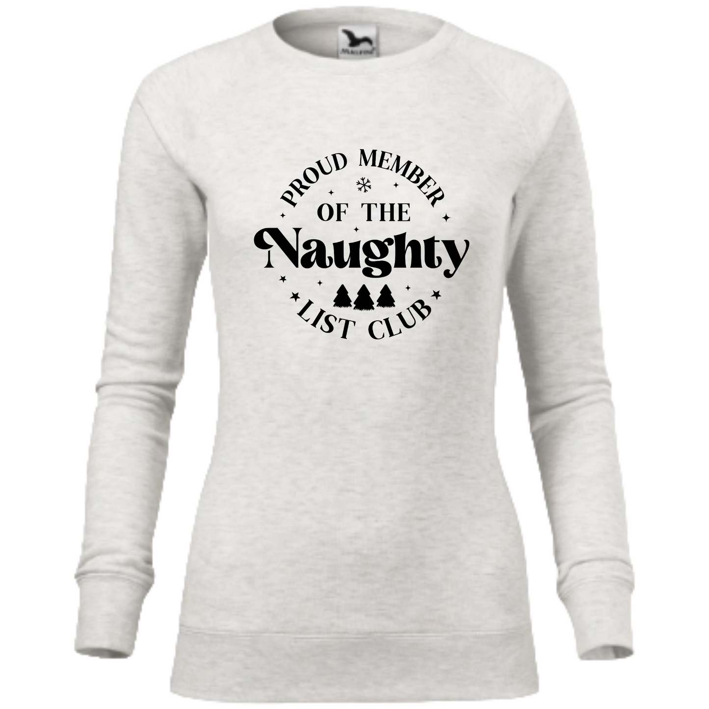 Bluza personalizata Craciun cu textul Proud Member of the Naughty List Club