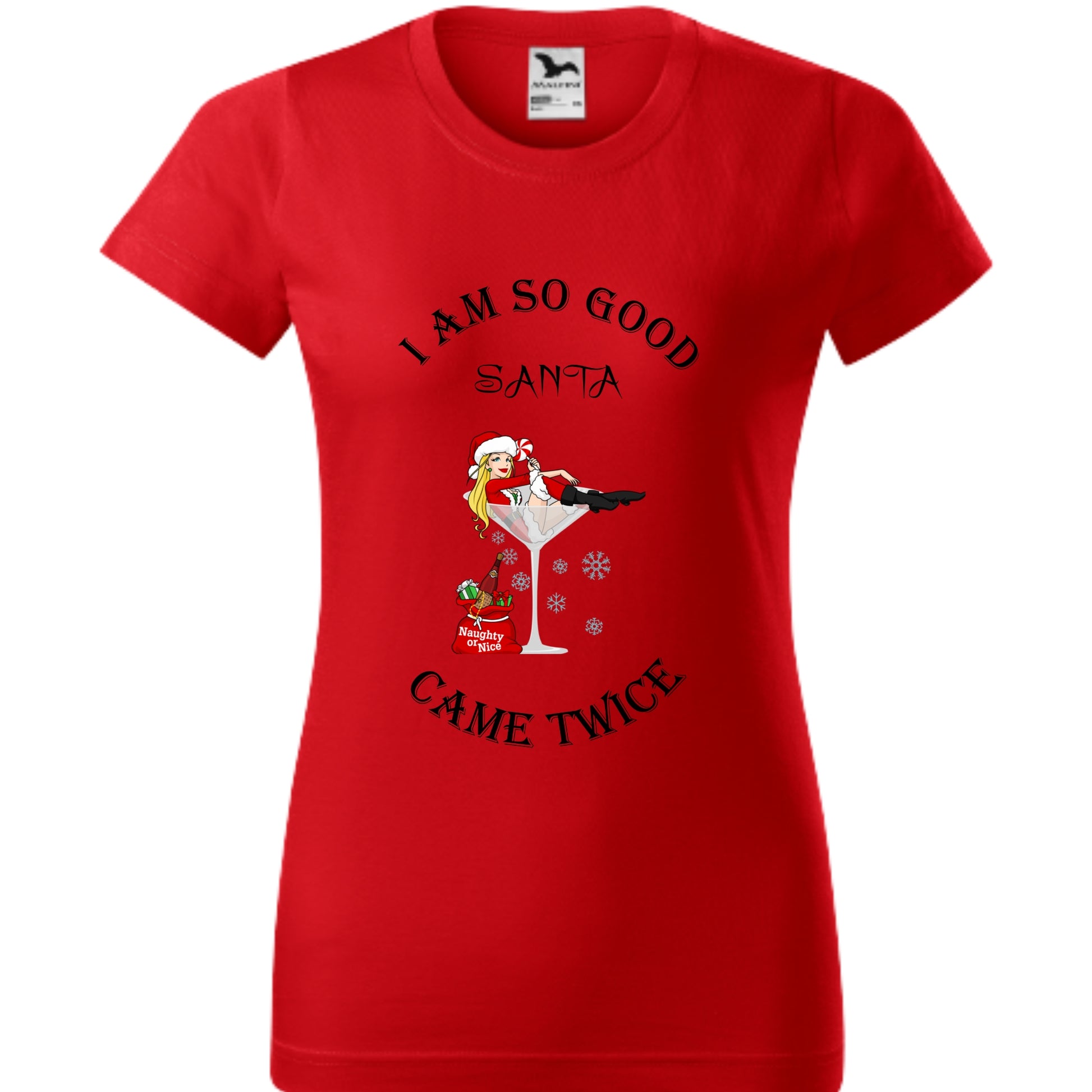 Tricou personalizat Craciun cu mesajul I Am So Good Santa Came Twice