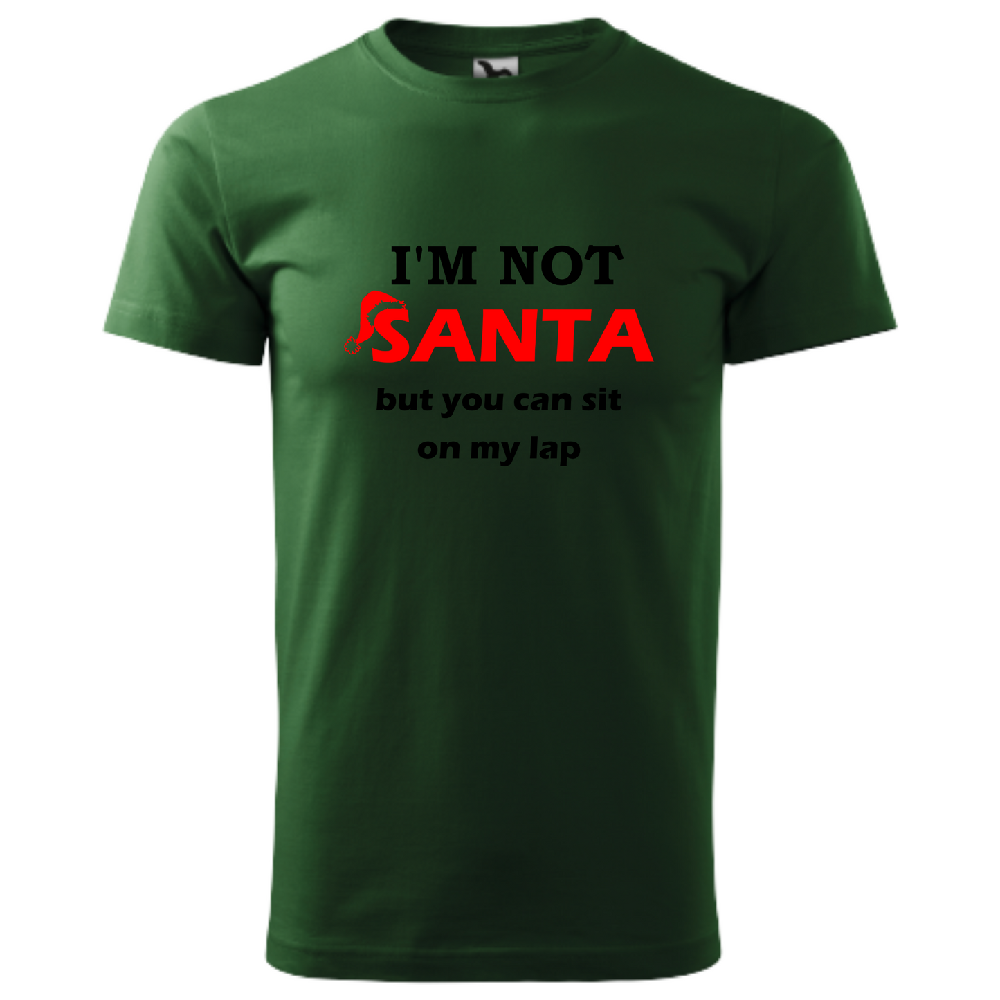 Tricou personalizat Crăciun cu mesajul I am not Santa, but you can sit on my lap