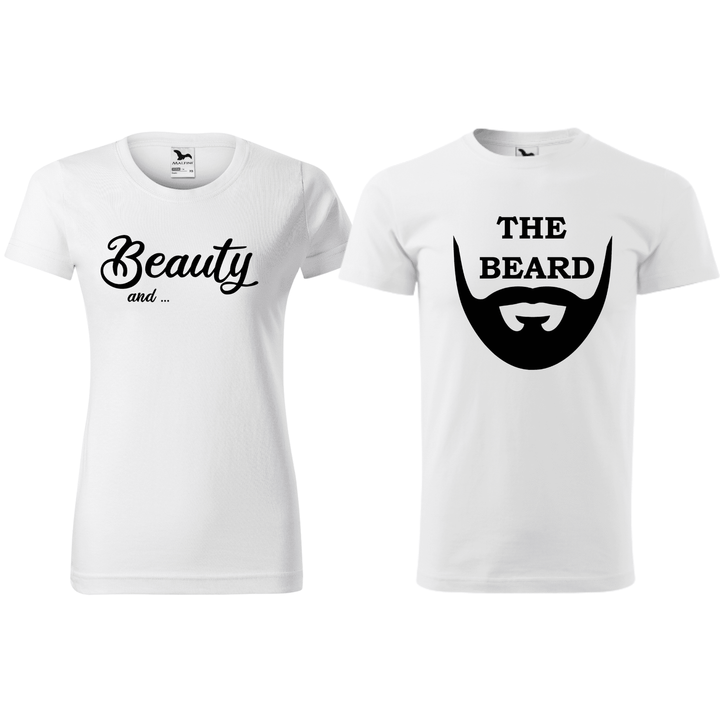 Set 2 tricouri cuplu - Beauty and the Beard