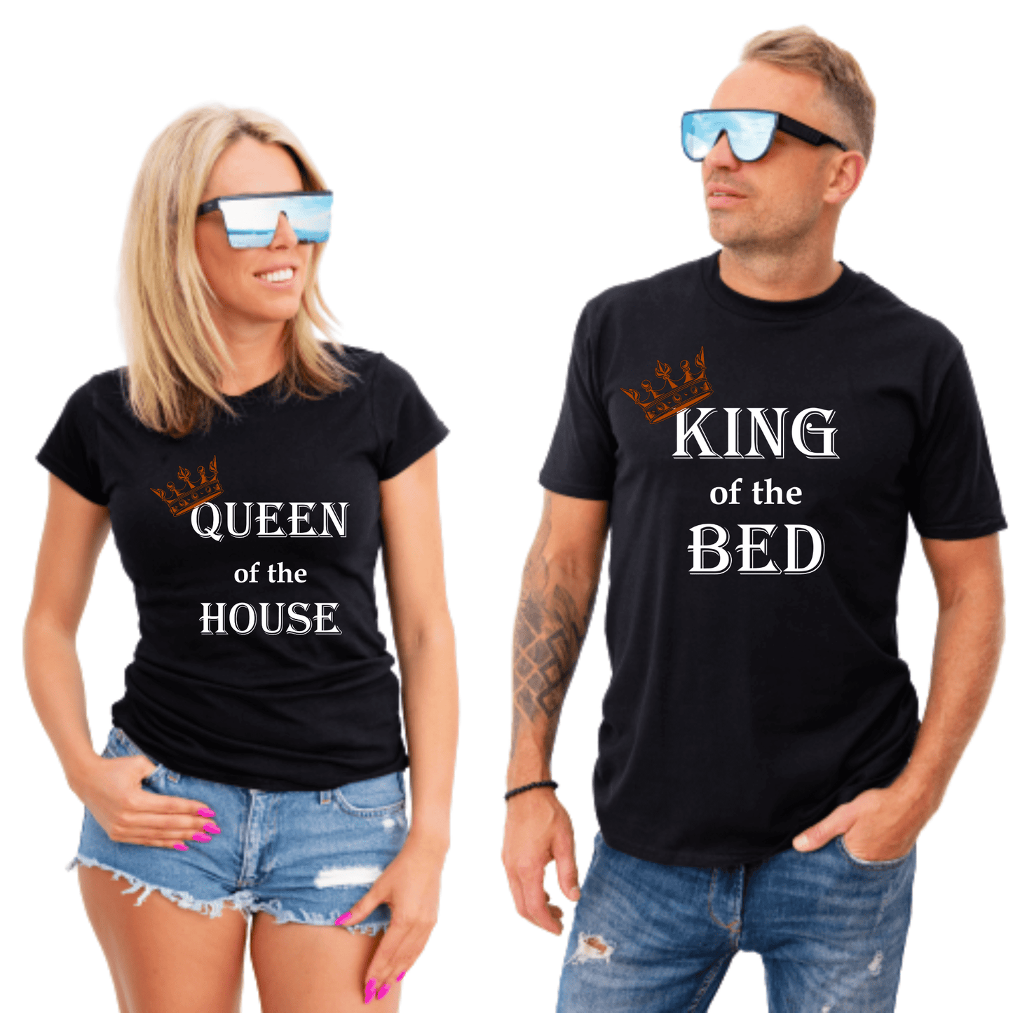 Set 2 tricouri cuplu - King & Queen