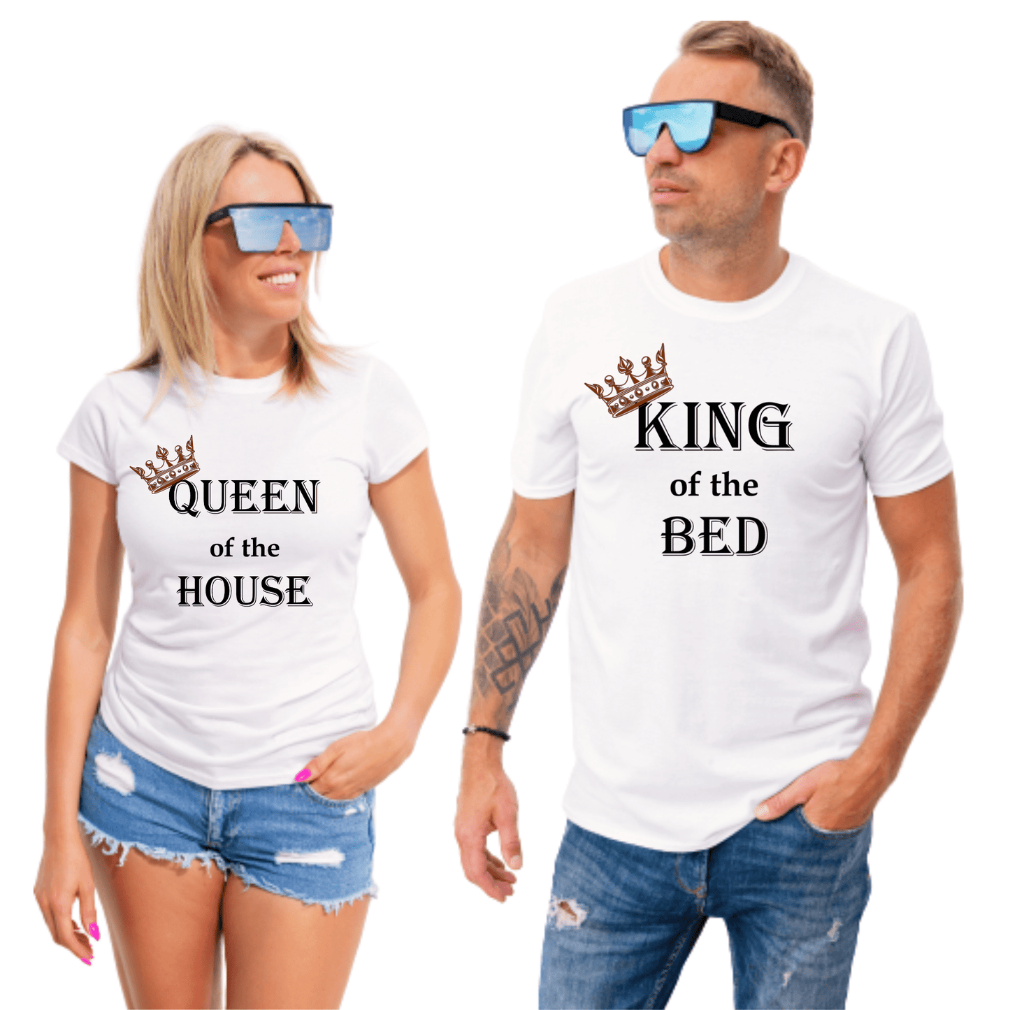 Set 2 tricouri cuplu - King & Queen